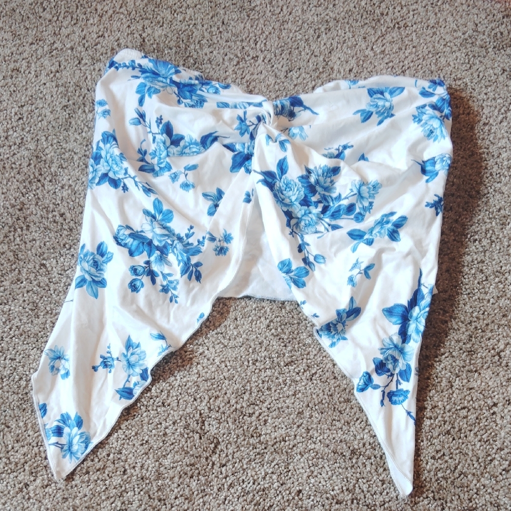 Blue Floral Scarf